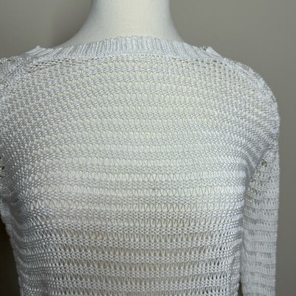 10 Crosby Derek Lam Off White Cotton Crochet Knit Sweater Size S - Picture 3 of 10